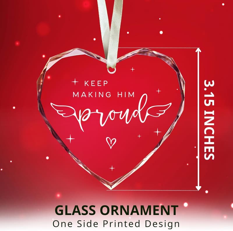 Memorial Ornament for Men - Glass Remembrance Gift