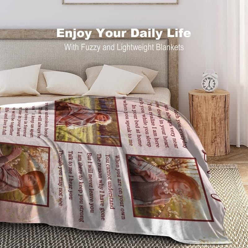 Memorial Blanket with Custom Photos | In Memory of Loved One