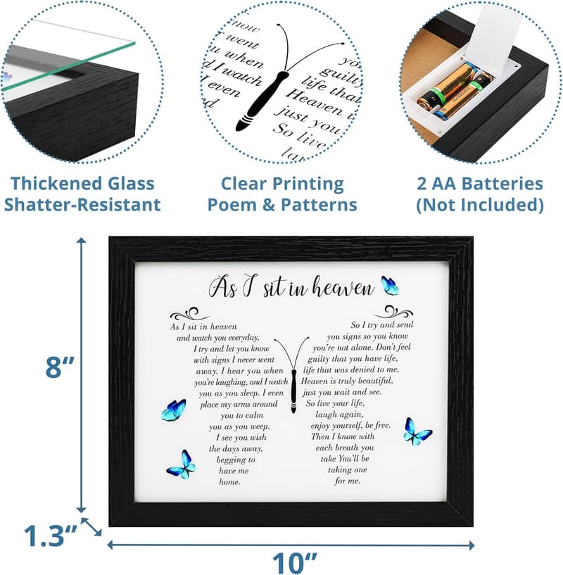 Sympathy LED Shadow Box - Memorial Gift for Loved Ones