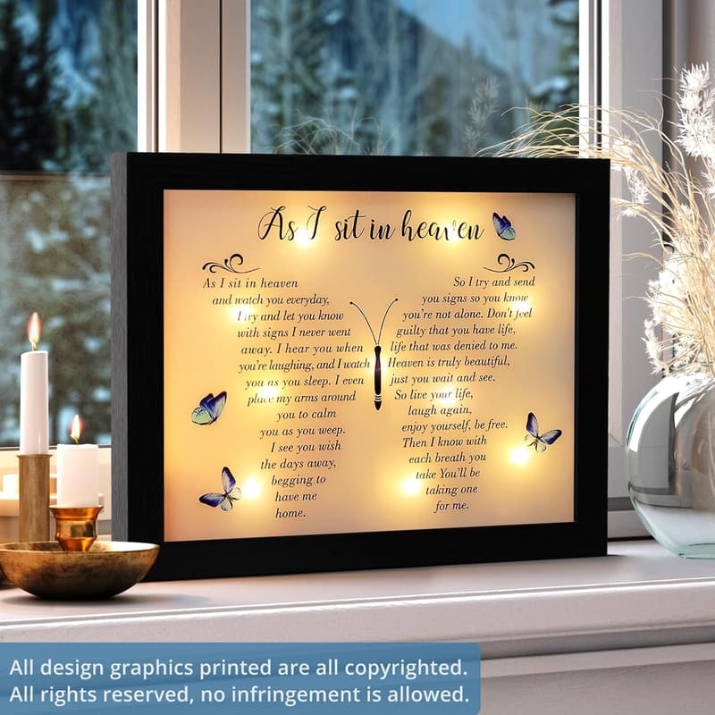 Sympathy LED Shadow Box - Memorial Gift for Loved Ones
