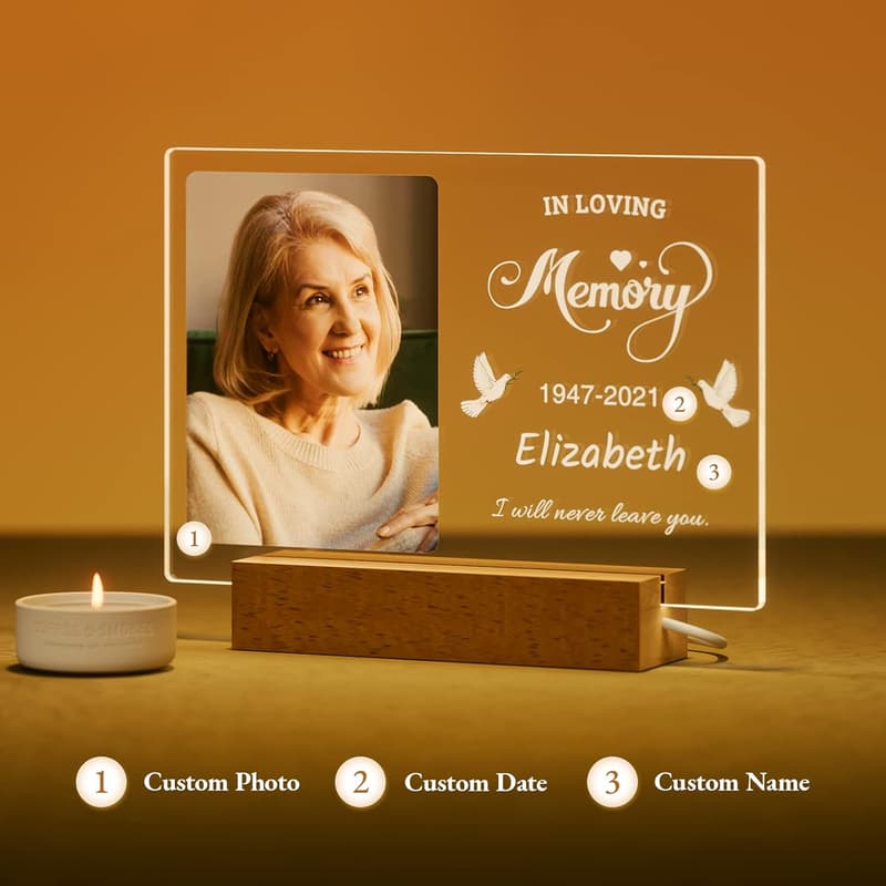 Customized Memorial Night Light - Personalized Bereavement Gift