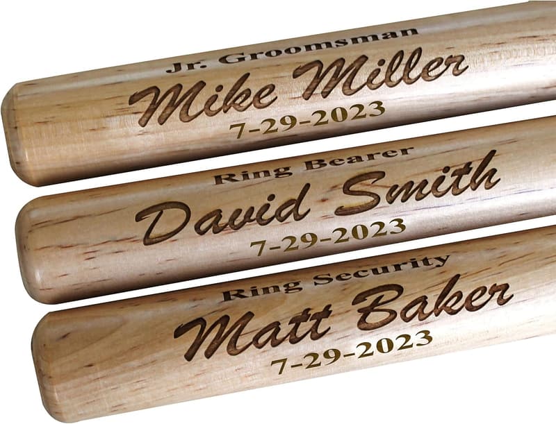 Personalized Mini Baseball Bat for Groomsmen - Engraved