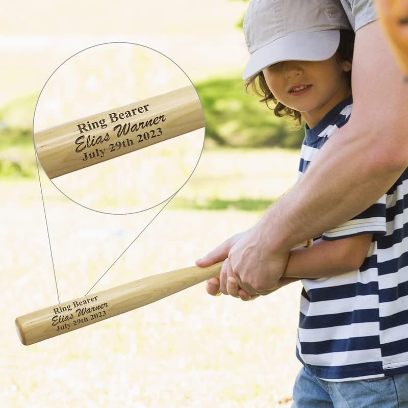 Personalized Mini Baseball Bat for Groomsmen - Engraved