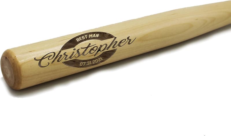 Personalized Mini Baseball Bat for Groomsmen - Engraved