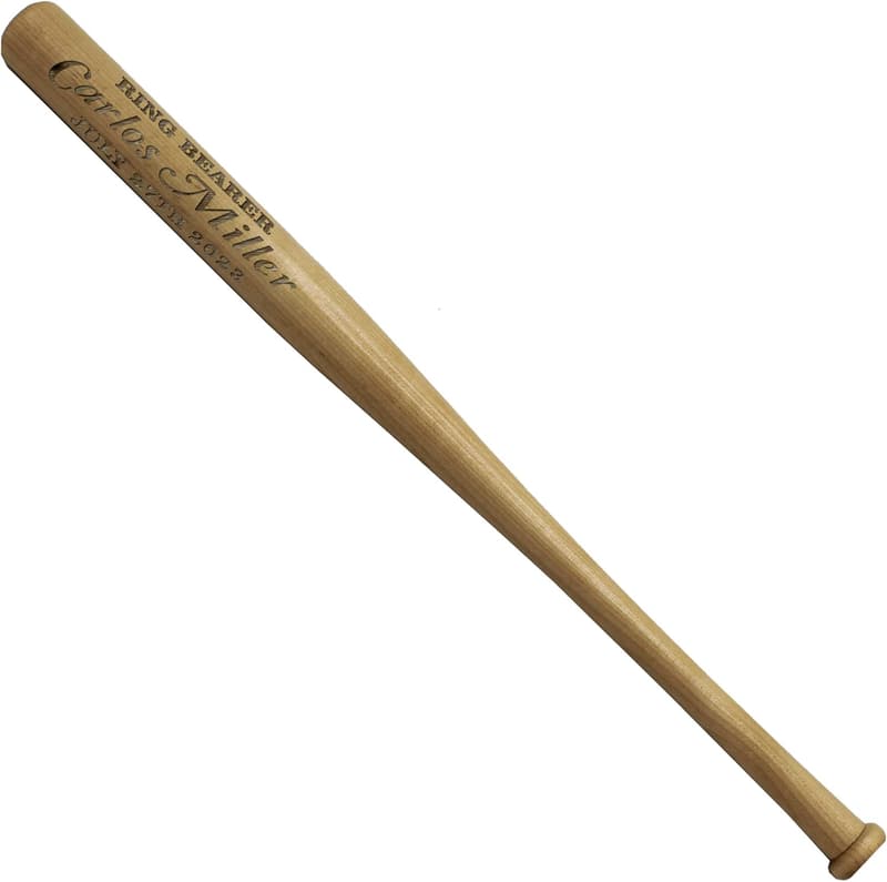 Engraved Mini 18'' Wood Baseball Bat - Custom Groomsmen Gift