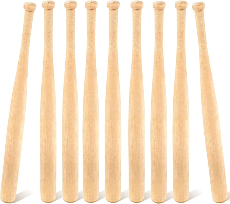 Unfinished Mini Baseball Bats - 12 Pack, 8 Inch DIY Craft