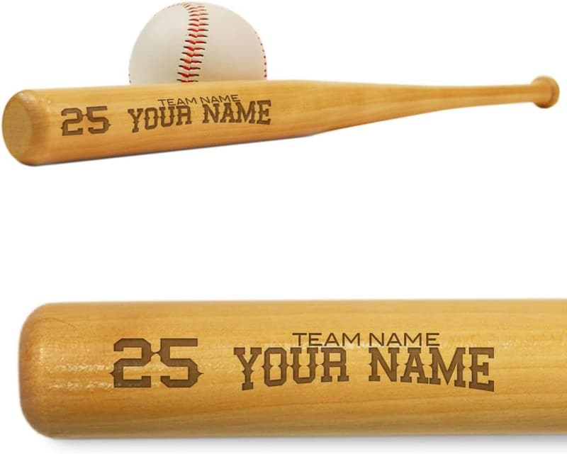 Personalized Mini Baseball Bat with Team and Player Name