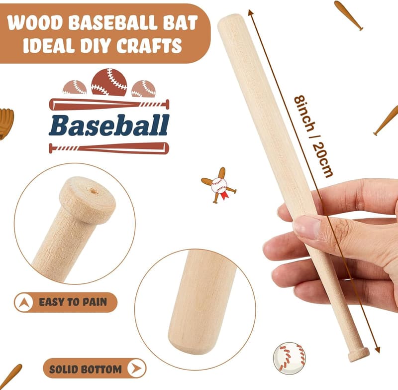 Mini Baseball Bats & Foam Balls - 24 Pcs Sports Party Favors