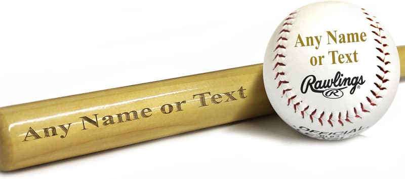Custom Engraved Mini Baseball Bat & Ball Set - Groomsmen Gift