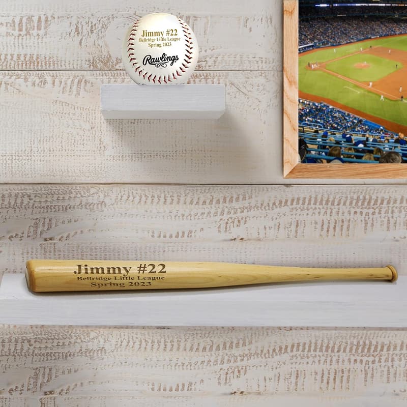 Custom Engraved Mini Baseball Bat & Ball Set - Groomsmen Gift