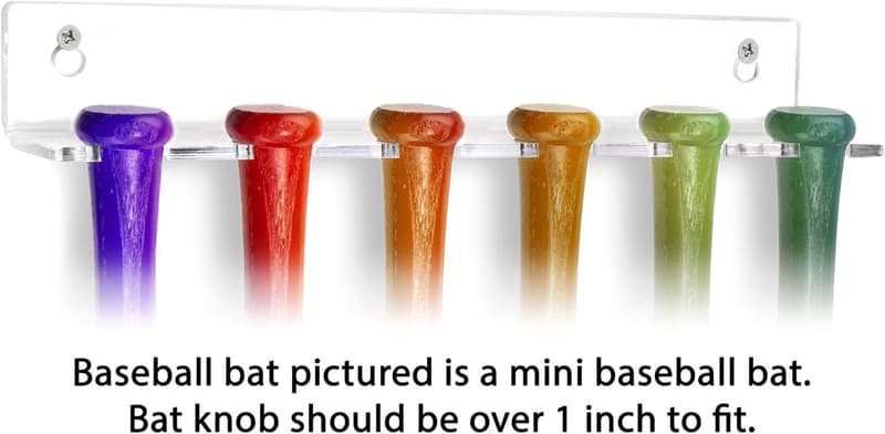 Acrylic Wall Mounts for Displaying Baseball Bats