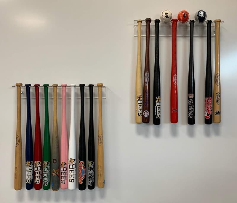 Miniature Baseball Bat Display Rack Set (2)