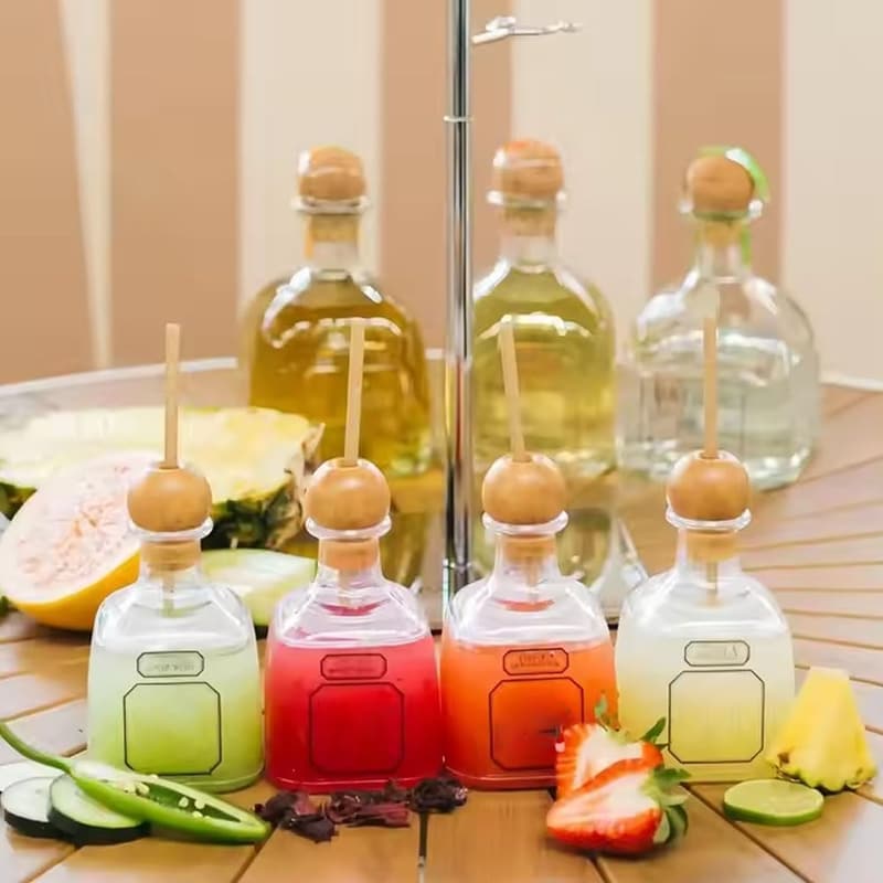Clear Acrylic Mini Liquor Bottles for Wedding Party Favors (8pcs)