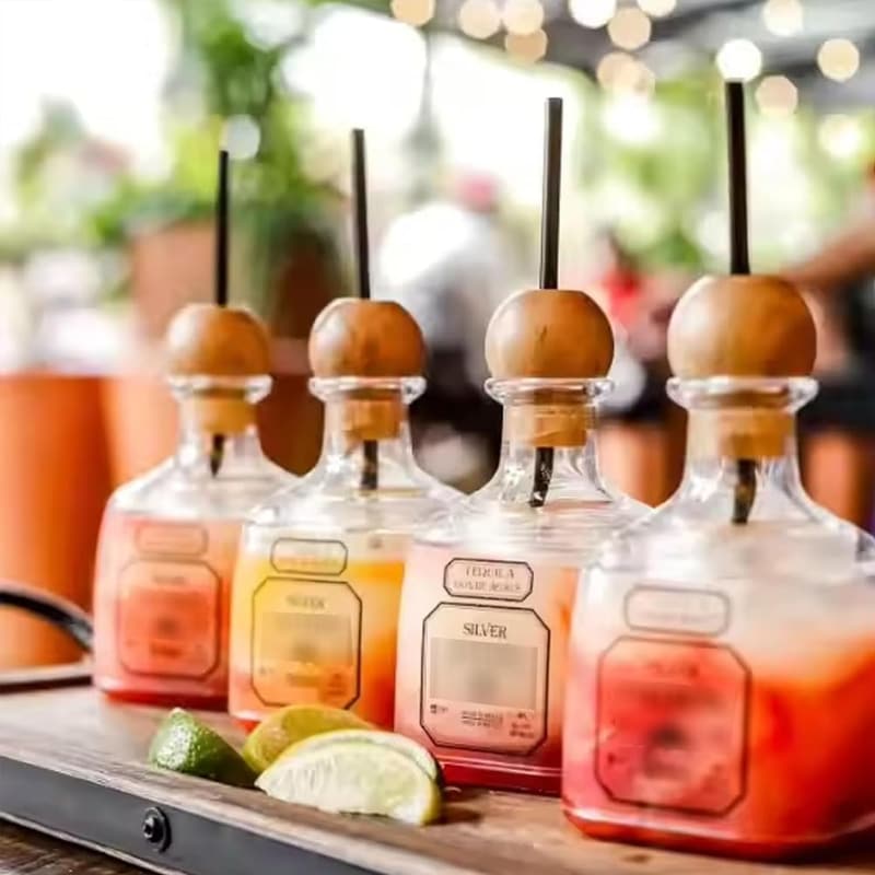 Clear Acrylic Mini Liquor Bottles for Wedding Party Favors (8pcs)