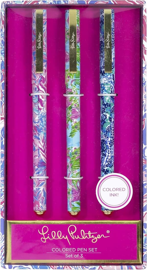 Lilly Pulitzer Women's Assorted Colored Pen Set of 3