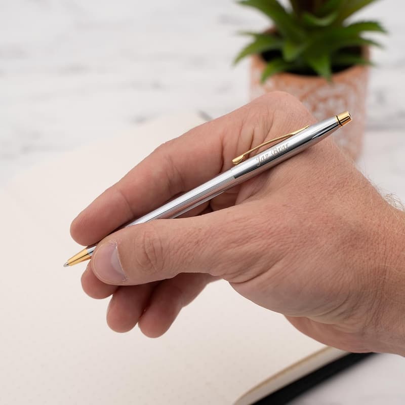 Engraved Cross Classic Ballpoint Pen with Gold Trim