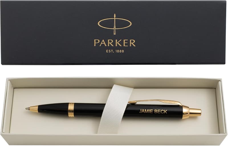 Personalized Engraved Parker IM Black & Gold Ballpoint Pen