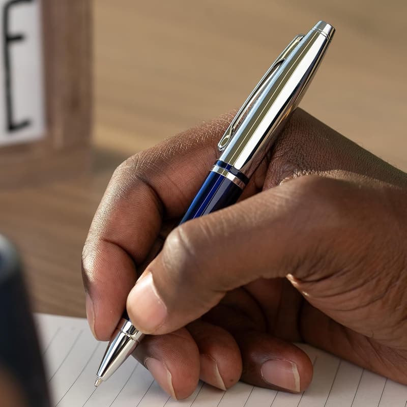 Personalized Blue Lacquer Ballpoint Pen - Engraved Graduation Gift