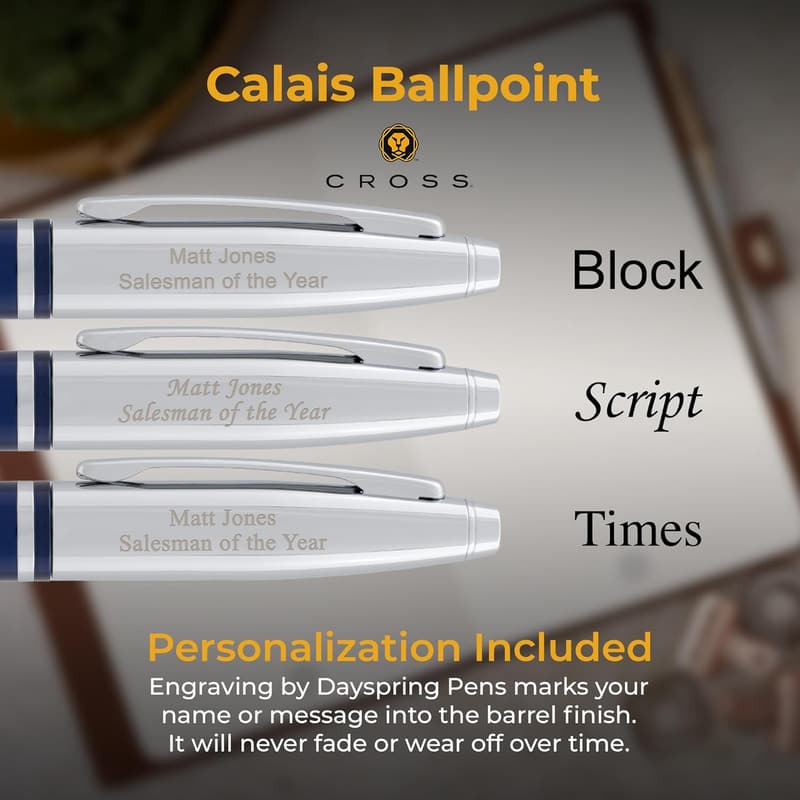 Personalized Blue Lacquer Ballpoint Pen - Engraved Graduation Gift