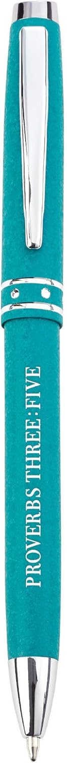 Teal Ballpoint Pen with Gift Case for Women - Proverbs 3:5