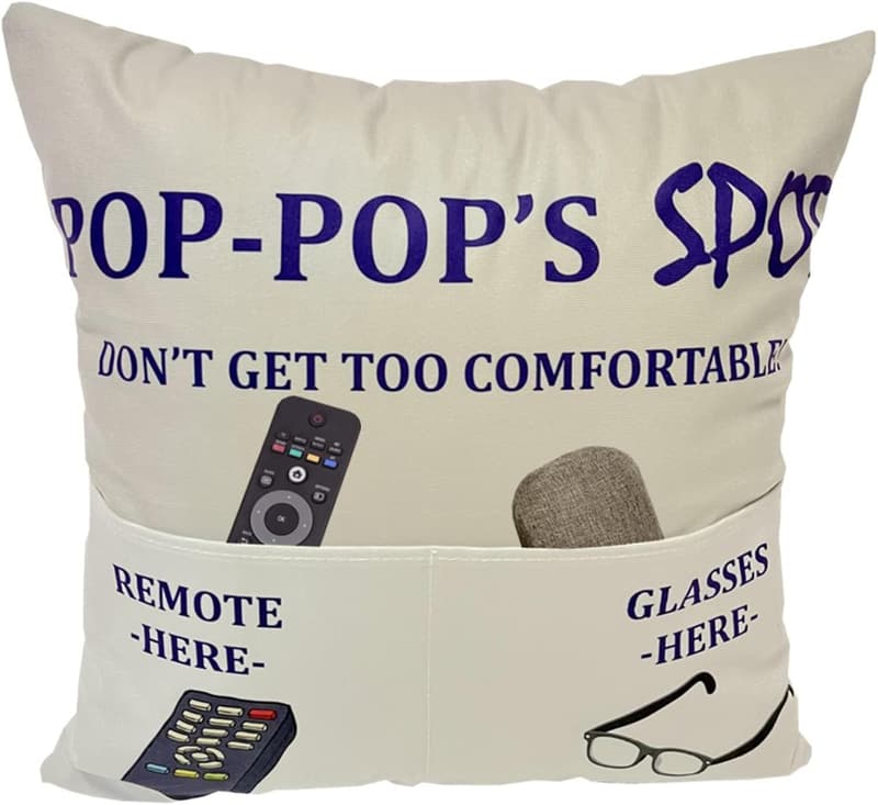 Grandpa Gift Set: 2-Sided Pillow Covers & Engraved Spoon