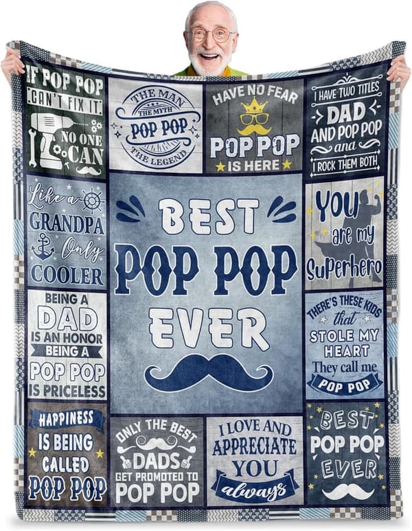 Cozy Fleece Blanket for Grandpa - Birthday & Father's Day Gift