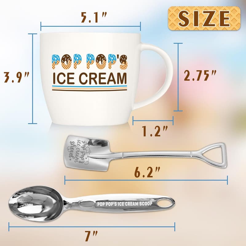 Father's Day Ice Cream Bowl Spoon Set for Grandparents