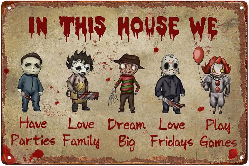 Horror Movie Vintage Tin Sign - Scary Decor for Fans