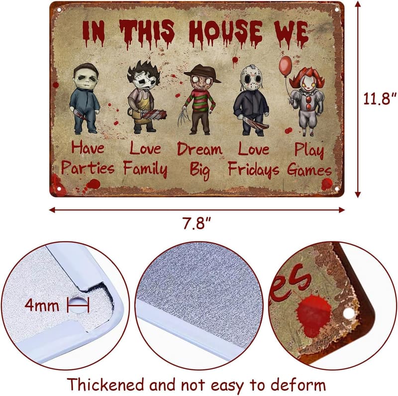 Horror Movie Vintage Tin Sign - Scary Decor for Fans