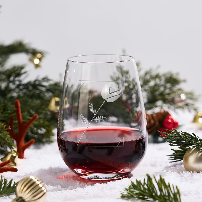Personalized Initial Engraved Stemless Wine Tumblers - Set of 2