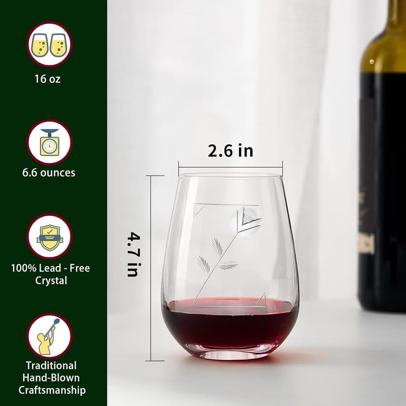 Personalized Initial Engraved Stemless Wine Tumblers - Set of 2