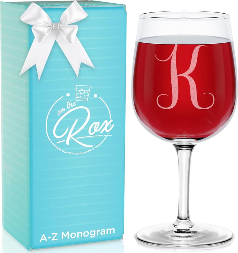 Personalized Monogrammed Wine Glass Set for Women - 12.75 oz
