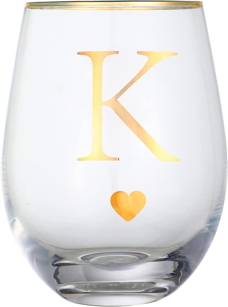 Graduation & Wedding Gifts: Monogrammed Stemless Wine Glass (15oz)
