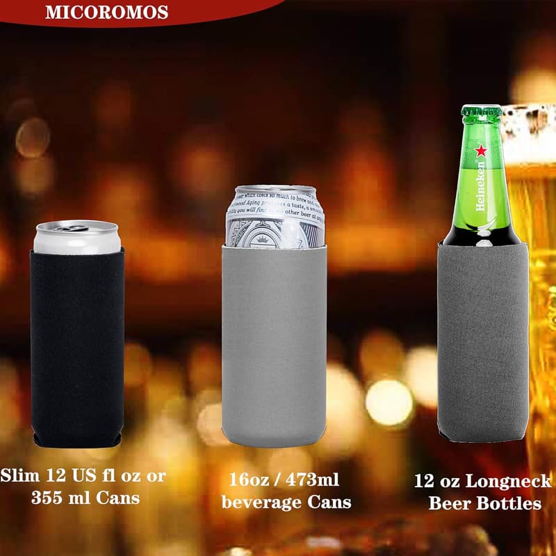 Wedding DIY Personalized 12 oz Slim Can Coolers - 12 Pcs
