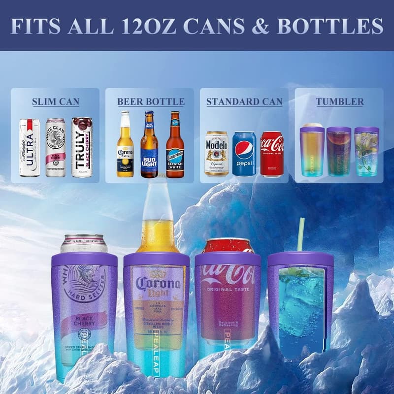 Insulated Stainless Steel Can Cooler for 12 oz Drinks