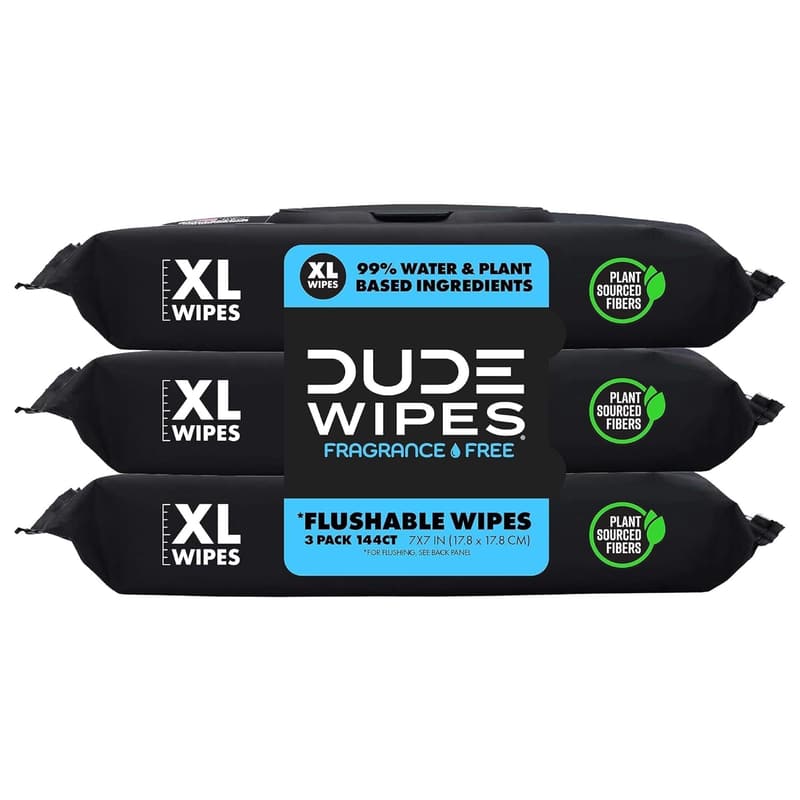 Flushable Adult Wipes - Extra-Large, Unscented, 3 Pack