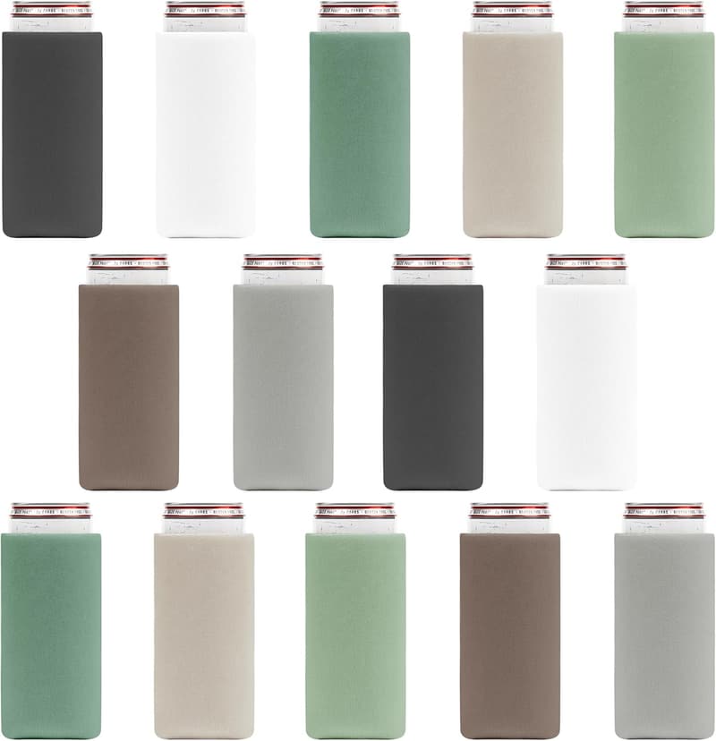 Slim Can Cooler Sleeves (14-Pack) - Insulated for Seltzer & Beer