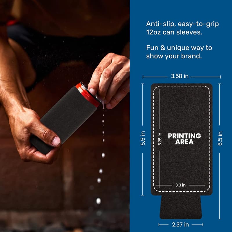 Slim Can Cooler Sleeves - 12 oz Neoprene Thermocoolers (6-Pack)