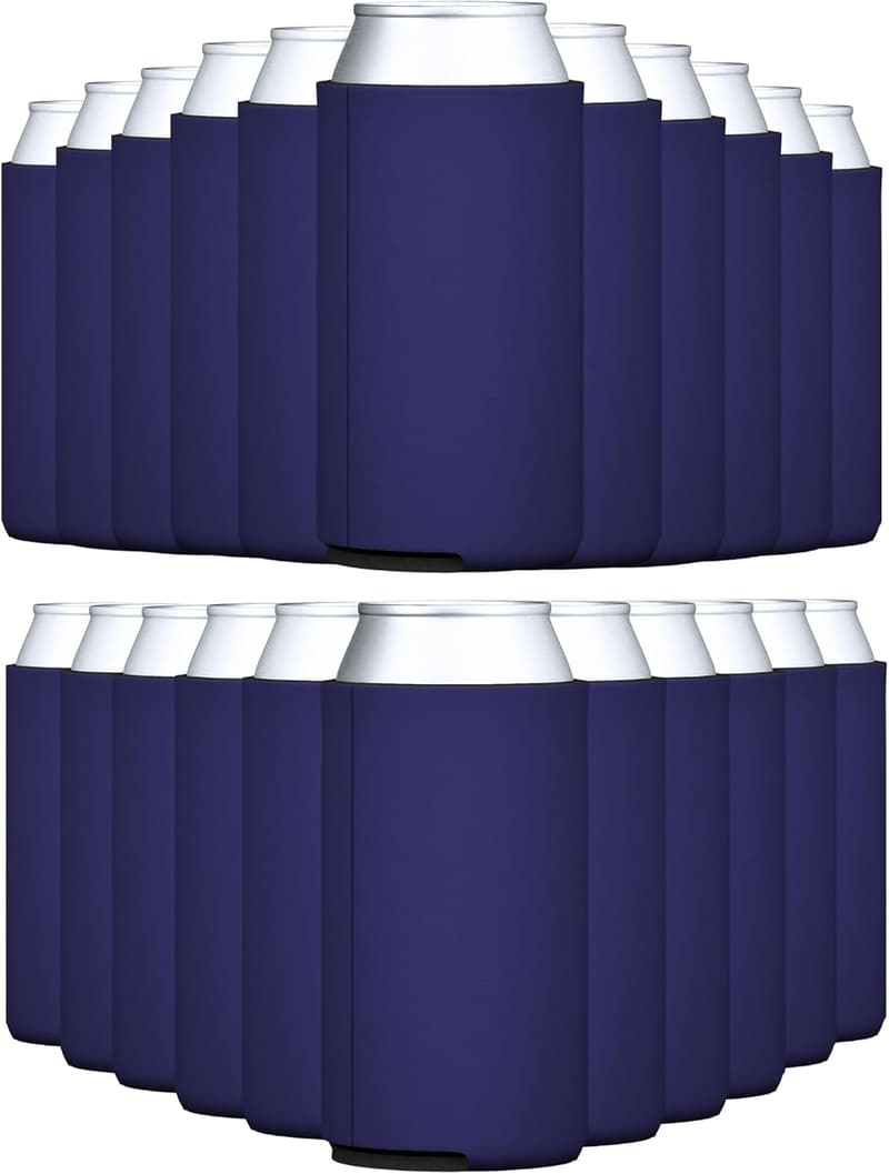 Sublimation Blank Can Cooler Sleeves - Navy Blue 25-Pack