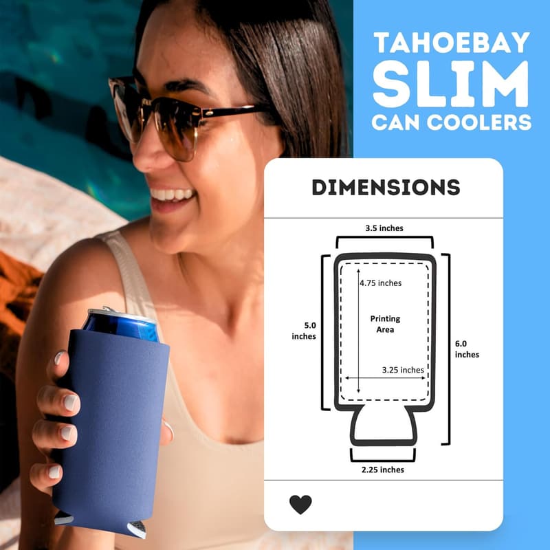 Sublimation Blank Can Cooler Sleeves - Navy Blue 25-Pack