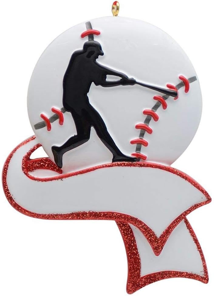 Baseball Player Christmas Tree Ornament - Personalized Sports Gift