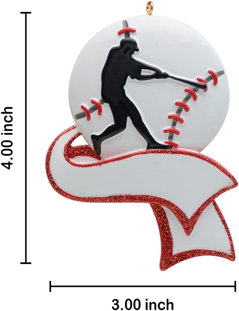 Baseball Player Christmas Tree Ornament - Personalized Sports Gift
