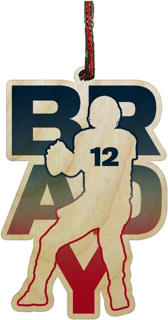 Engraved Wooden Football Ornament for Sports Fans