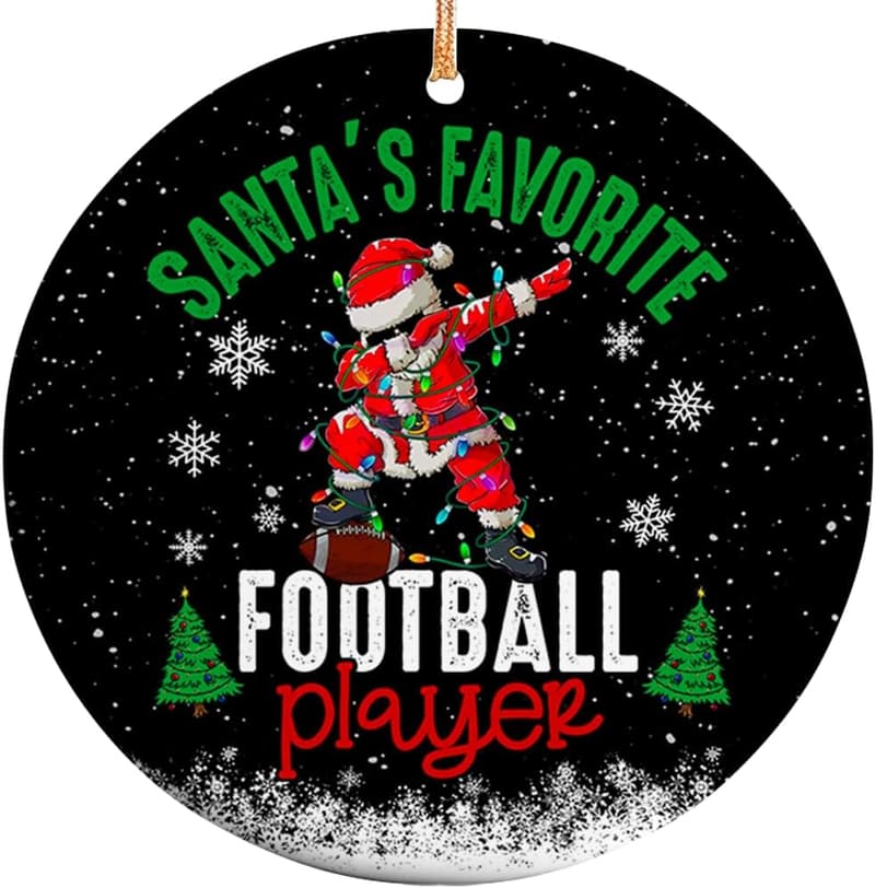 2024 Christmas Ceramic Ornament - Santa's Favorite Football Player