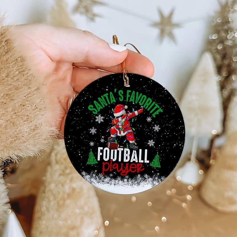2024 Christmas Ceramic Ornament - Santa's Favorite Football Player