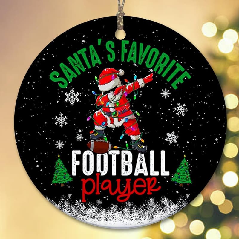 2024 Christmas Ceramic Ornament - Santa's Favorite Football Player