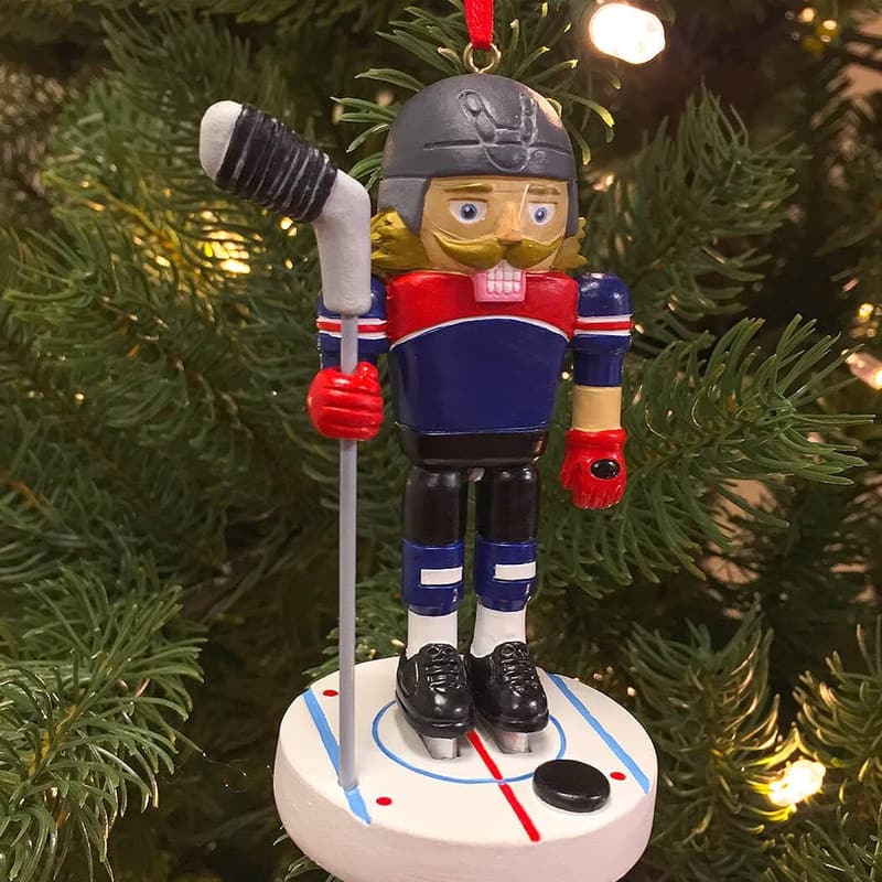 Hockey Nutcracker Resin Ornament for Christmas Decor