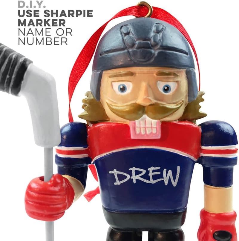 Hockey Nutcracker Resin Ornament for Christmas Decor