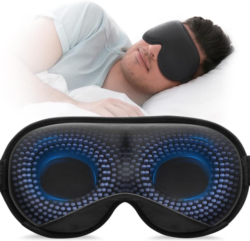3D Weighted Sleep Mask for Travel & Yoga – Black