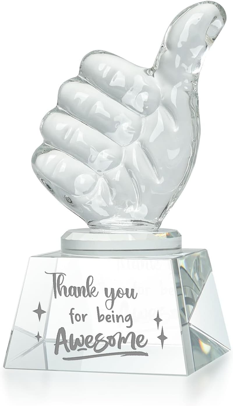 Employee Appreciation Crystal Awards - Thumbs Up Thank You Gifts